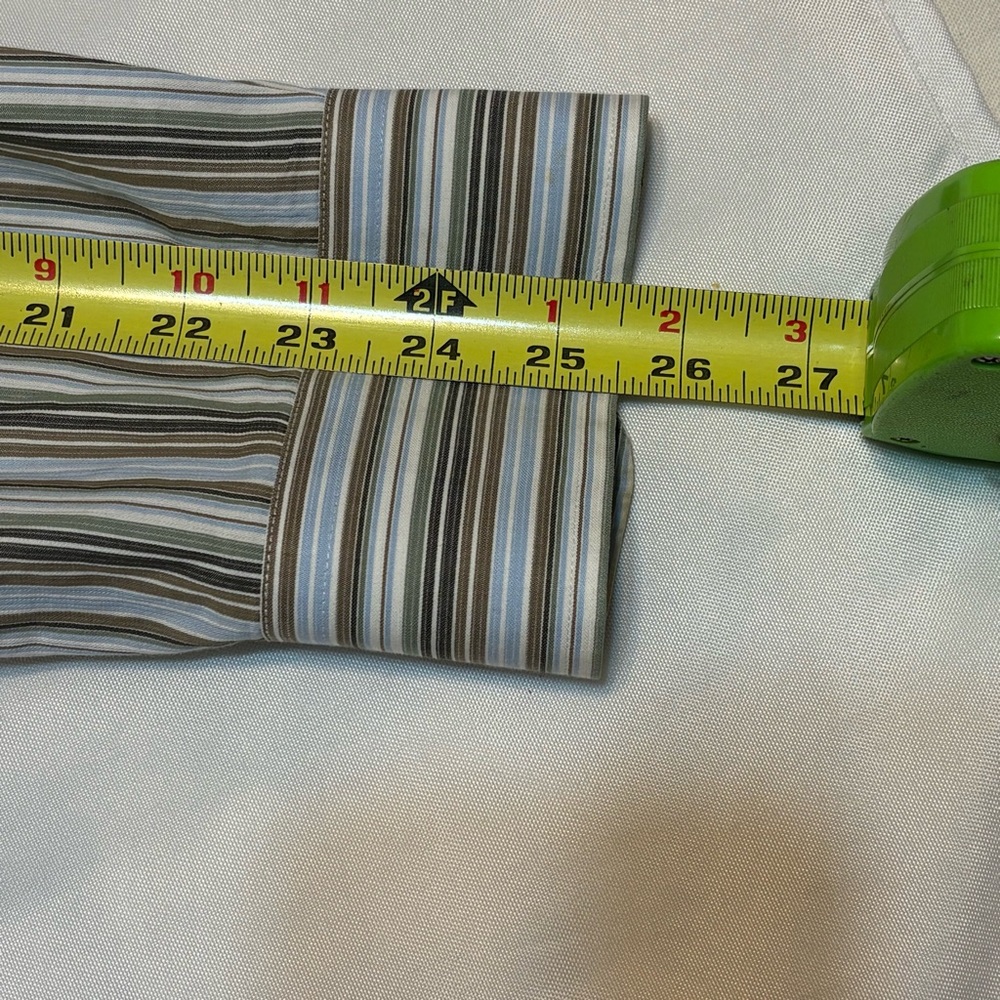 Orme in Portifino Classic Striped Men's Shirt - Brown,Green &,White. Italien L - Picture 5 of 7